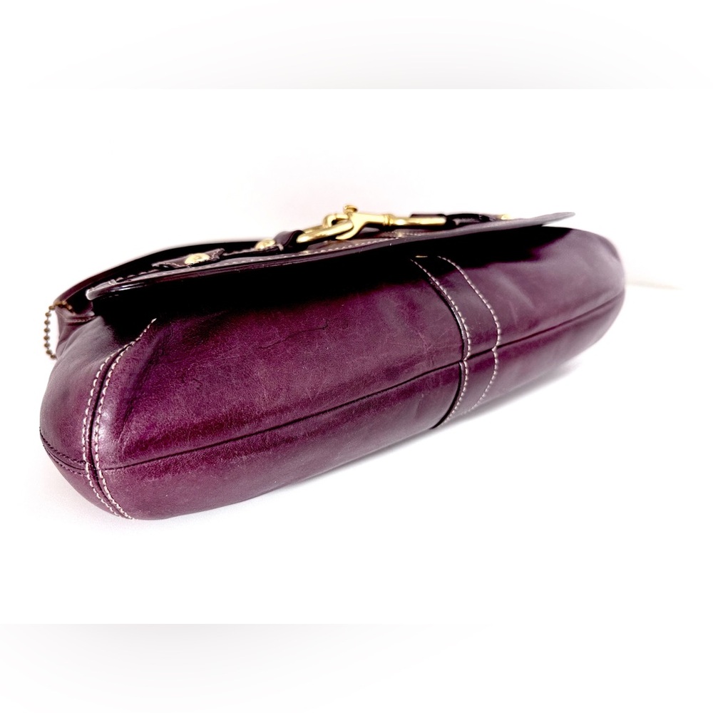 Vintage Coach Ergo Legacy XL Belted Hobo 11266 Burnished Plum Leather Y2K - Picture 11 of 15
